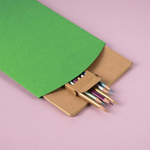 Набор подарочный PAINTER: скетчбук-блокнот, набор цветных карандашей, коробка; зеленое яблоко (зеленое яблоко)